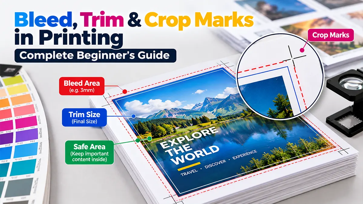 Bleed, Trim & Crop Marks in Printing: Complete Beginner's Guide