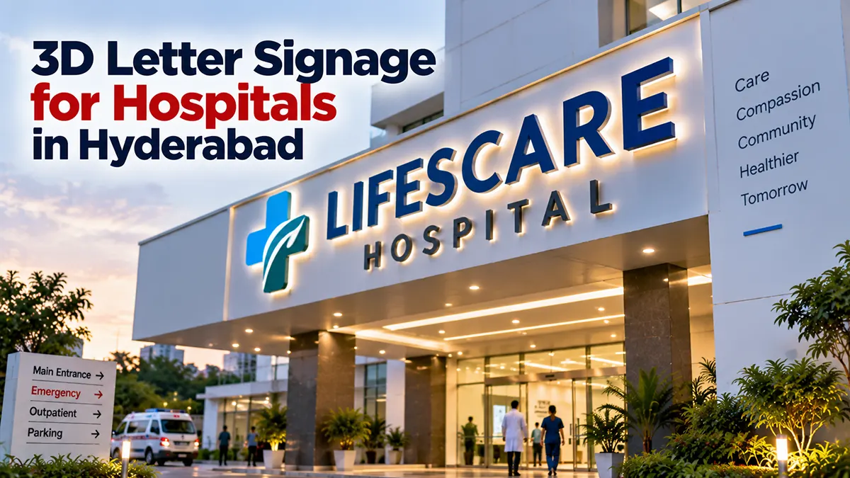 Hospital 3D Letter Signage in Hyderabad (2026)