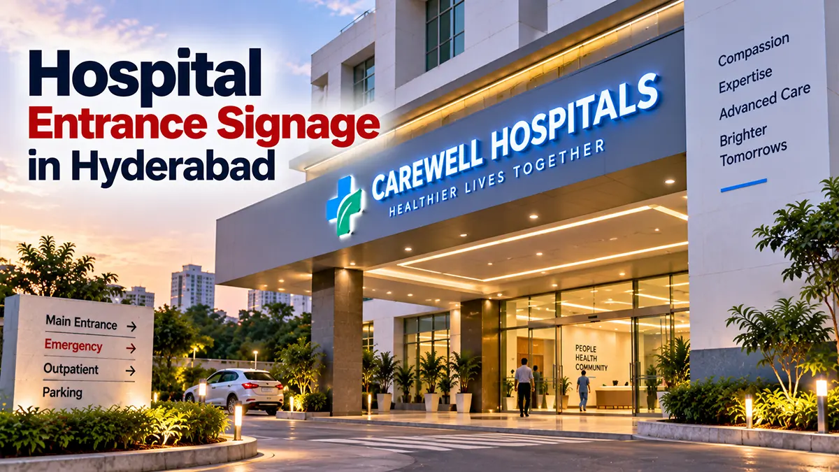 Hospital Entrance Signage Design in Hyderabad (2026)