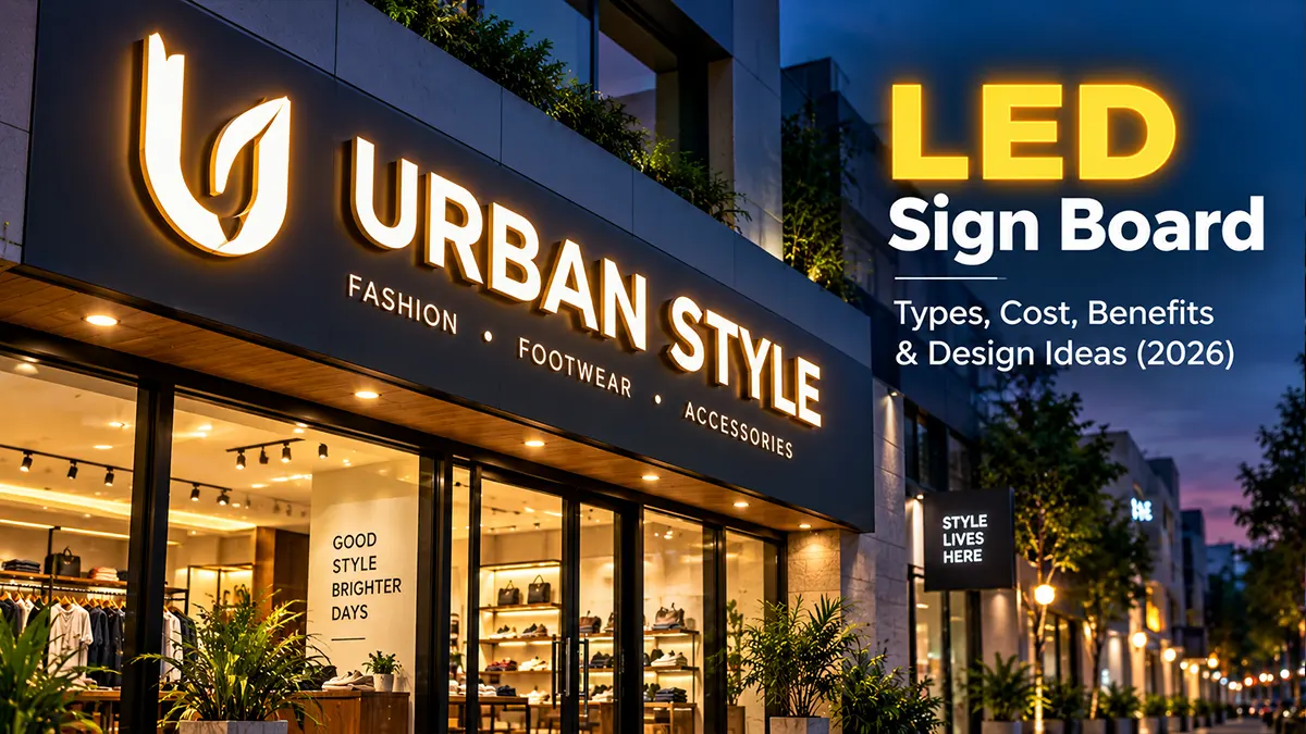 LED Sign Board Types, Cost, Benefits & Design Ideas (2026)