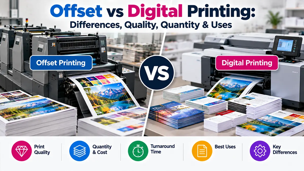 Offset vs Digital Printing: Differences, Quality, Quantity & Uses