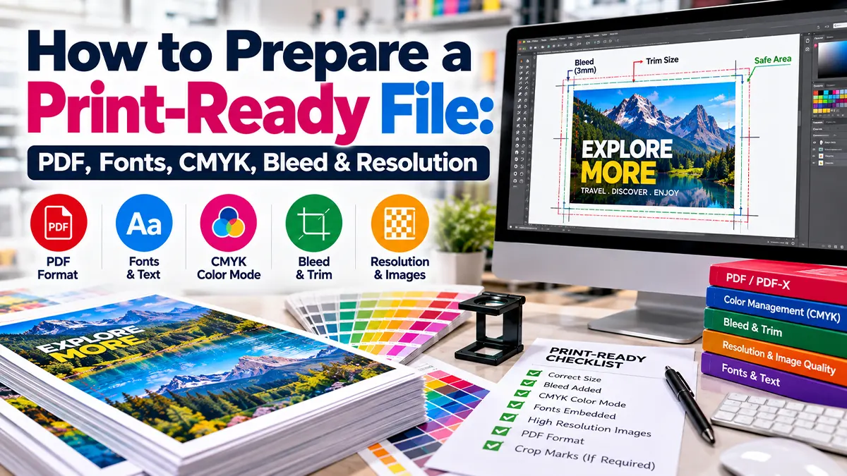 How to Prepare a Print-Ready File: PDF, Fonts, CMYK, Bleed & Resolution
